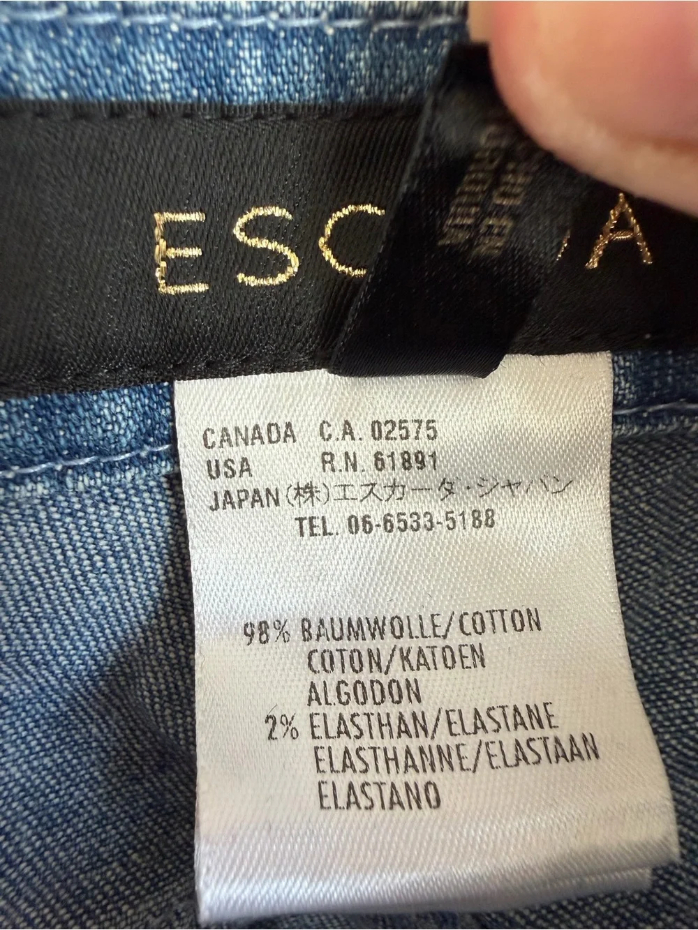 Escada Blue Denim Straight Jeans 36 US 6 Pink Leather Heart Patch Bow Ankle - Picture 3 of 14